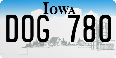 IA license plate DOG780