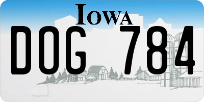 IA license plate DOG784