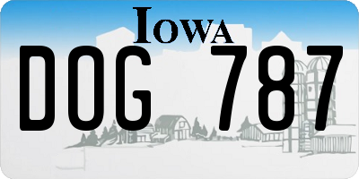 IA license plate DOG787