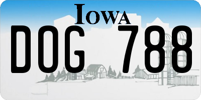 IA license plate DOG788