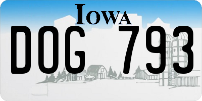 IA license plate DOG793