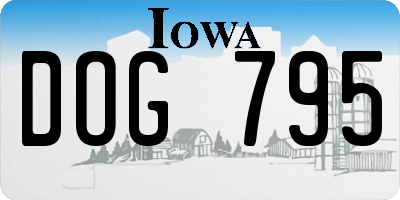 IA license plate DOG795