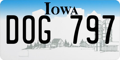 IA license plate DOG797
