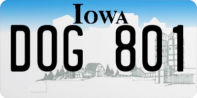 IA license plate DOG801