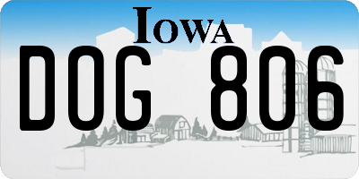 IA license plate DOG806