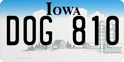 IA license plate DOG810