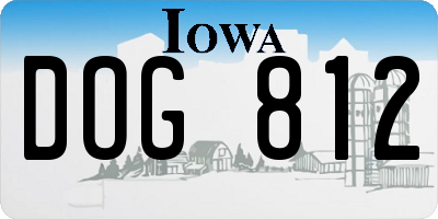 IA license plate DOG812