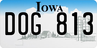 IA license plate DOG813