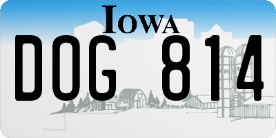 IA license plate DOG814