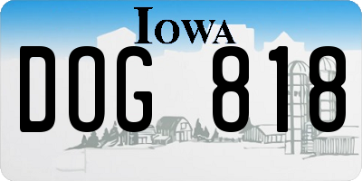 IA license plate DOG818