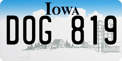 IA license plate DOG819