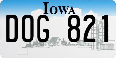IA license plate DOG821
