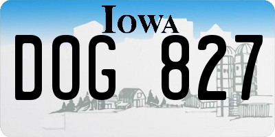 IA license plate DOG827