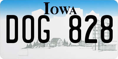 IA license plate DOG828