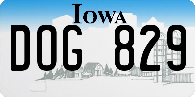 IA license plate DOG829