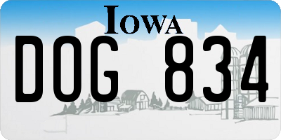 IA license plate DOG834