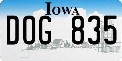 IA license plate DOG835