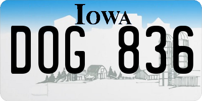 IA license plate DOG836