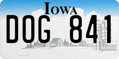 IA license plate DOG841