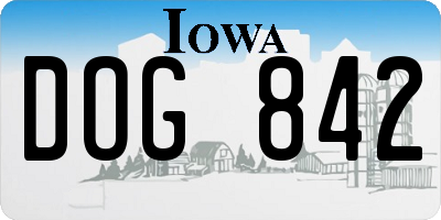IA license plate DOG842