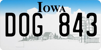 IA license plate DOG843