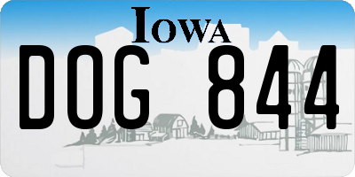 IA license plate DOG844