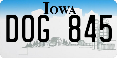 IA license plate DOG845