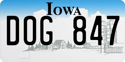 IA license plate DOG847