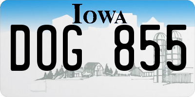 IA license plate DOG855