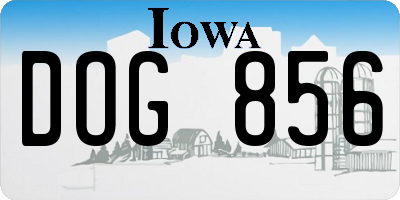 IA license plate DOG856
