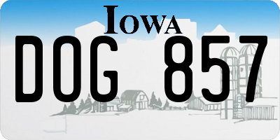 IA license plate DOG857
