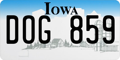 IA license plate DOG859