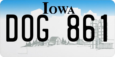 IA license plate DOG861