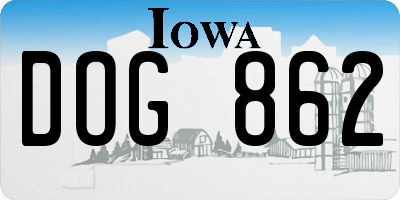 IA license plate DOG862