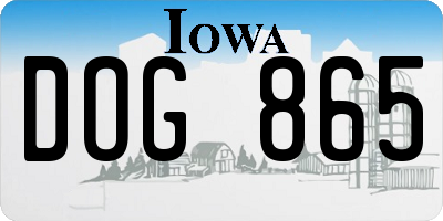 IA license plate DOG865