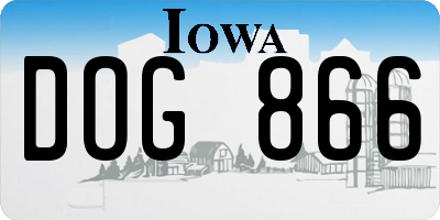 IA license plate DOG866