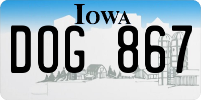 IA license plate DOG867