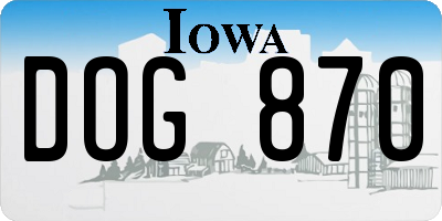 IA license plate DOG870