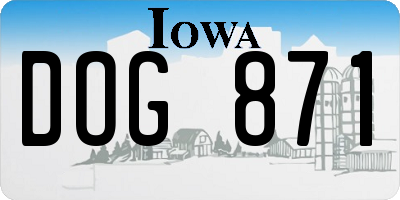 IA license plate DOG871