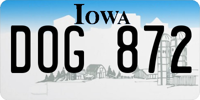 IA license plate DOG872