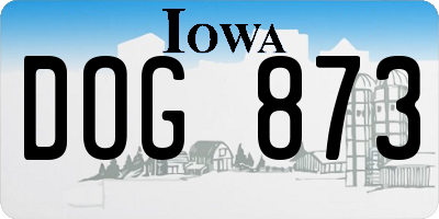 IA license plate DOG873