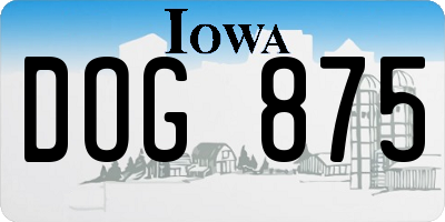 IA license plate DOG875