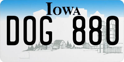 IA license plate DOG880