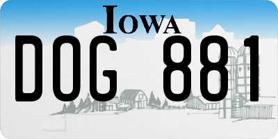 IA license plate DOG881