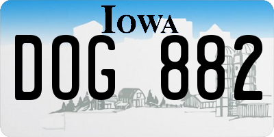 IA license plate DOG882