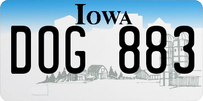 IA license plate DOG883