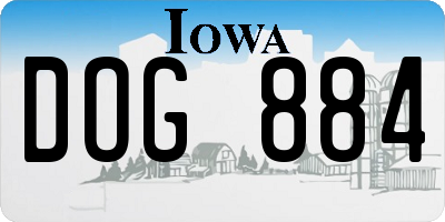 IA license plate DOG884