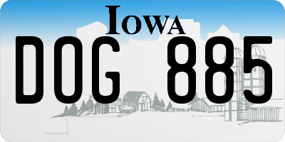 IA license plate DOG885
