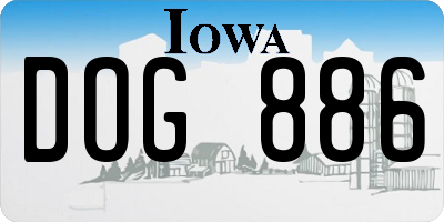 IA license plate DOG886