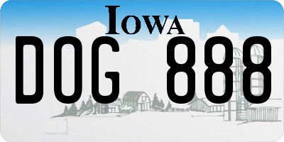 IA license plate DOG888